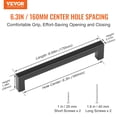 thumbnail image 5 of VEVOR Cabinet Pulls Stainless Steel Modern Kitchen Cupboard Door Handles for Kitchen Bathroom Bar Hardware Matte Black 6.3in - 30Pack, 5 of 5