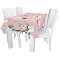 thumbnail image 3 of GZHJMY Snowman Christma in Pink Rectangle Tablecloth for Kitchen Dining Room Party Table Cover Home Decor 60"(W) x 120"(L), 3 of 7