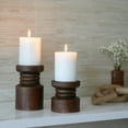 thumbnail image 5 of Mainstays Dark Wood tabletop Pillar Candle Holders, 2 PC Set, 5 of 9