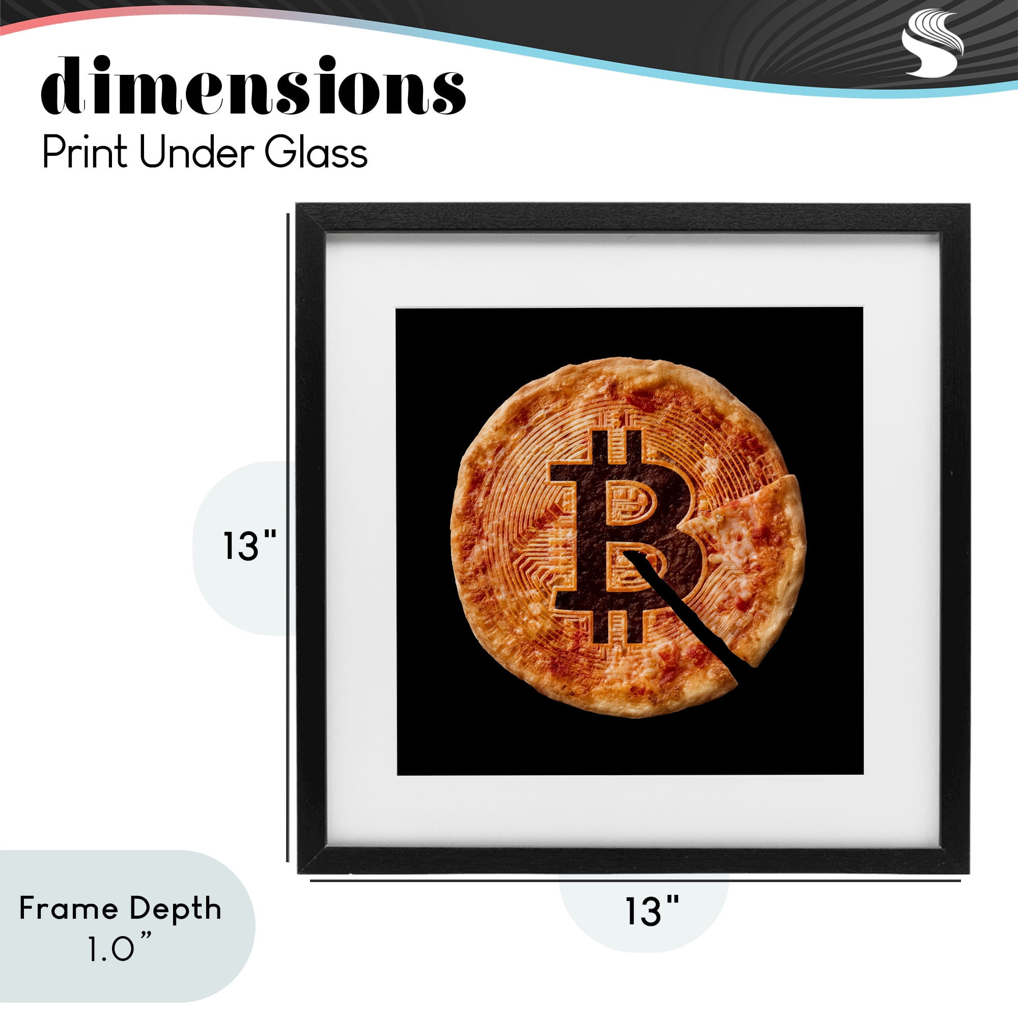 Stupell Industries Crypto Pizza Slice Black Framed Print Under Glass, design by Svetlana Aleynikova
