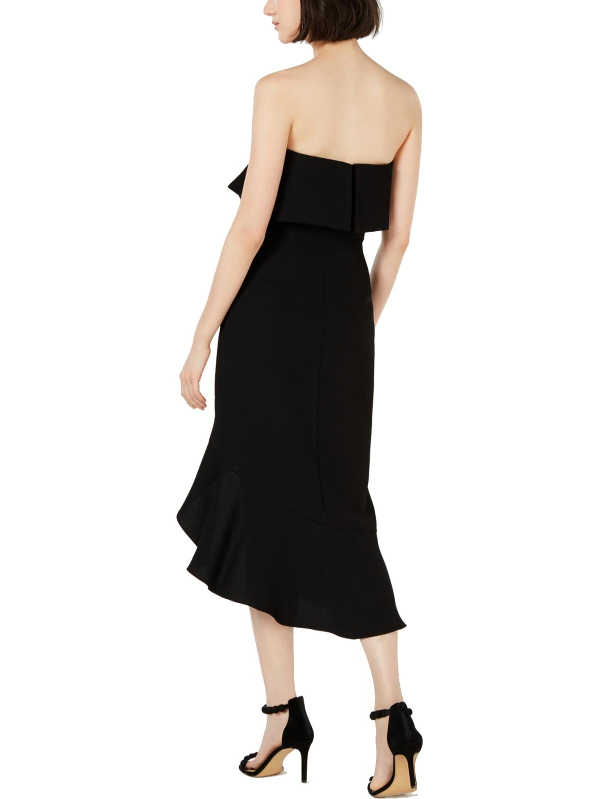 xscape crepe bustier ruffle dress