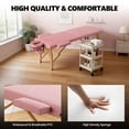thumbnail image 6 of Ktaxon Foldable Massage Table, 24" Wide Spa Bed Portable 2 Fold with Adjustable Height, Black, 6 of 8