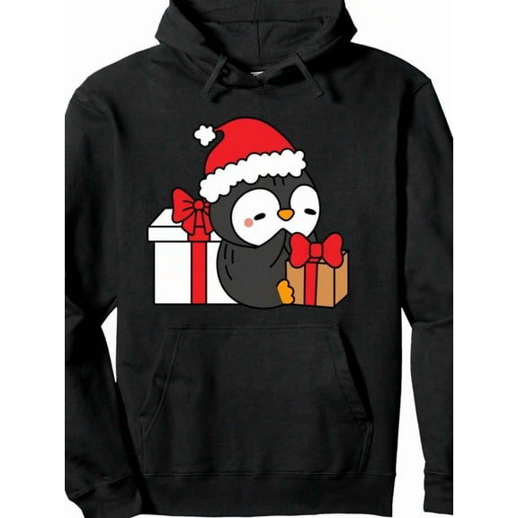 Christmas Cute Penguin With Gifts Funny Men Women Kids Tee Pullover Hoodie