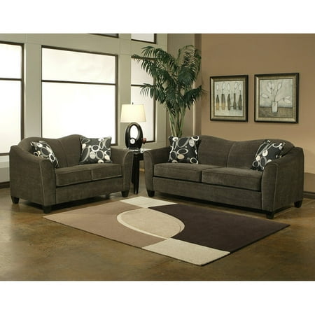 Hokku Designs Tripoli Microsuede Sofa And Loveseat Set