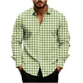 thumbnail image 2 of Eiyaclvo Gingham Shirt for Men Long Sleeve Button Down Plaid Shirts Business Casual Dress Shirt, 2 of 5