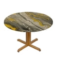 thumbnail image 3 of Orinice Marble Yellow Paint Abstract Round Table Cover Stain Resistant Washable Indoor Outdoor Tablecloth Kitchen Dining Wedding Parties Waterproof 100% Polyester Fiber 38-42, 3 of 8