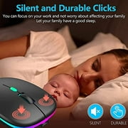 Bluetooth Mouse Wireless Rechargeable Ultra Slim Quiet Mouse for, PC, Desktop, Laptop, iPad, MacBook, Phone