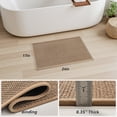 thumbnail image 5 of SIXHOME Non Slip Braided Bath Mat for Bathroom, Rubber Backing Thin Absorbent Bathroom Rug, Quick Dry Machine Washable Bathroom Floor Mat, Fits Under Door Low Profile, 17"x24" Beige, 5 of 9