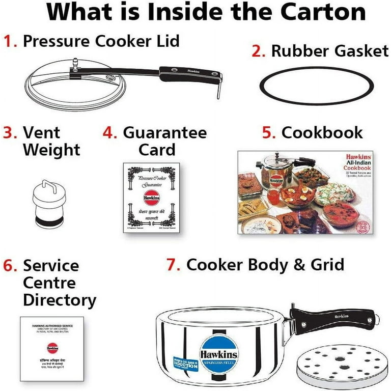 Hawkins 圧力鍋 3L Wide Presser Cooker ホーキンス Hawkins 3L Stainless Steel Wide Pressure Cooker: Cool Touch