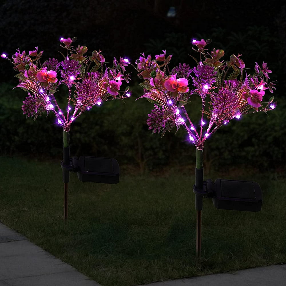 Genkent Solar Flower Stake Lights Solar Phalaenopsis Garden Lights