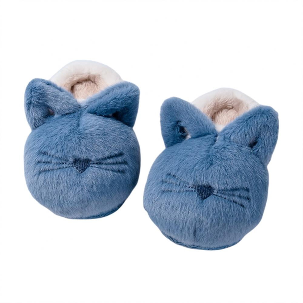 GOODLY Toddler Baby Girls Boys Fluffy Animal Slippers Warm Soft Plush  Anti-Slip Kids Indoor House Bedroom Shoes 2-6T 