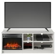thumbnail image 3 of Ameriwood Home Namar Asymmetrical 55" TV Stand with Electric Fireplace Insert and 4 Shelves, Ivory Oak, 3 of 16