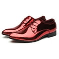 thumbnail image 4 of Santimon Men Red Oxford Shoes Pointed Toe Dress Shoes Classic Formal Business Shoes 11 US, 4 of 8
