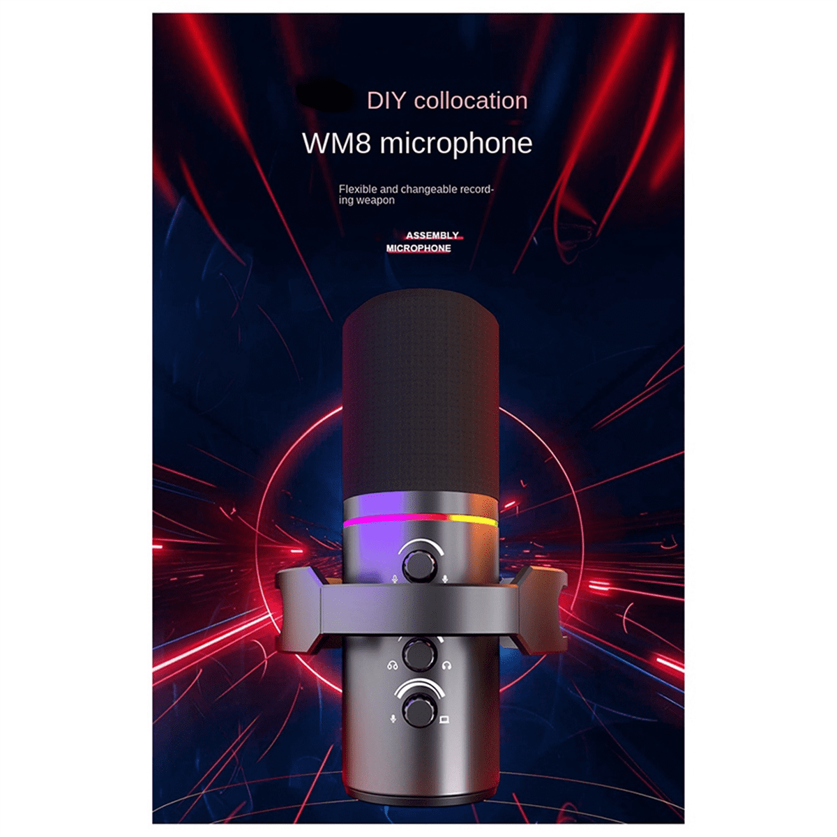 Dynamic Microphone XLR Connect 48V Sound Card Recording Douring and Singing Equipment USB Computer Game Live Microphone