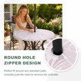 thumbnail image 4 of Round Outdoor Tablecloth with Umbrella Hole and Zipper, Pink Palm Tree Tablecloth with Elastic Waterproof, Summer Tropical Plants Leaves Vintage Flowers Patio Table Covers for 55" - 60" Pool Tables, 4 of 9