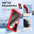 thumbnail image 5 of ELEHOLD Rugged Clear Case for Samsung Galaxy S24 Ultra Hybrid Hard PC Crystal Clear Back+Soft TPU Shockproof Design Slim Lightweight Support Wireless Charging Galaxy S24 Ultra Case -  Red, 5 of 9