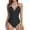 Black, variant on Women's Ruched One Piece Swimsuit Plunge Halter Monokini Long Torso Deep V Neck Bathing Suit Open Back Shirred Pleated Tummy Control Full&nbsp;Coverage Swimwear Red 4-6