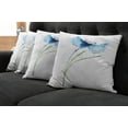 thumbnail image 2 of Ambesonne Floral Throw Pillow Cover 4 Pack, Cornflower Botany, 18", Navy Blue White Green, 2 of 6