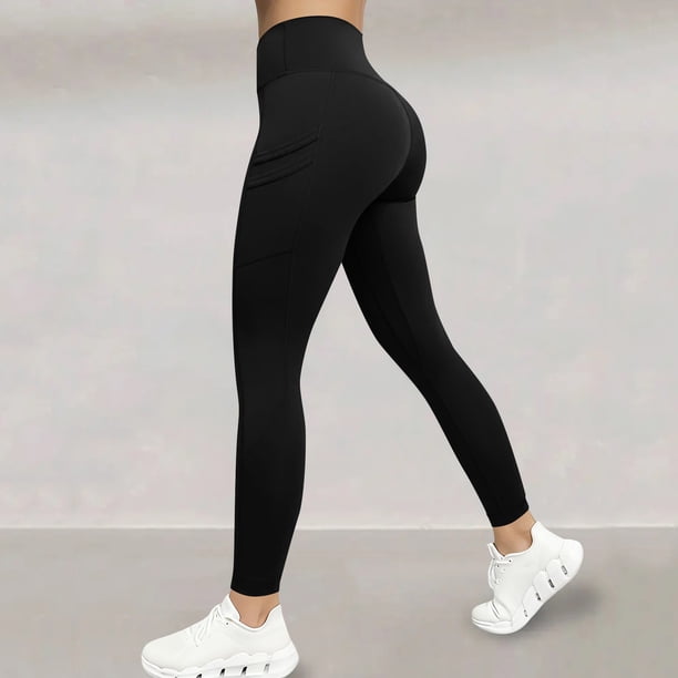 Pincandy Women's High Waist Yoga Pants - Long Length, Tummy Control, High Stretch with Pockets for Workout & Yoga