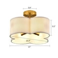 thumbnail image 6 of WUZSTAR Farmhouse Semi-Flush Ceiling Light Fixture w/ Fabric Drum Shade for Kitchen, Bedroom, Dining Room, Corridor, Living Room, 6 of 12