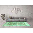 thumbnail image 3 of Ahgly Company Indoor Round Oriental Turquoise Blue Traditional Area Rugs, 4' Round, 3 of 4