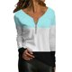 thumbnail image 1 of Gibobby Playera&nbsp;Moda Camiseta de manga larga con cremallera para mujer fina de primavera y verano（Multicolor, S), 1 of 4