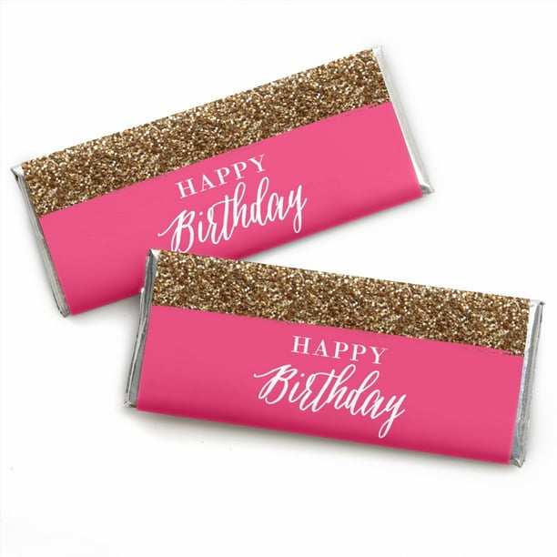 Chic Happy Birthday Candy Bar Wrappers Party Favors Set of 24