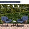thumbnail image 2 of Mōd Furniture Bali 3-Piece Modern Outdoor Chat Set with Hand Woven All-Weather Wicker and Stylish Boho Navy Cushions, BALI3PC-NVY, 2 of 13