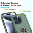 thumbnail image 2 of Compatible for Apple iPhone 15 Pro Case with Tempered Glass Screen Protector,Heavy-Duty Tough Rugged Phone Case Cover with Ring Holder Kickstand for iPhone 15 Pro (6.1", 2023) [Dark Green], 2 of 13