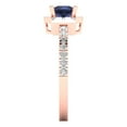 thumbnail image 3 of Clara Pucci 14K Rose Gold 0.89ct BlueSapphire Halo Ring for Women, 3 of 8
