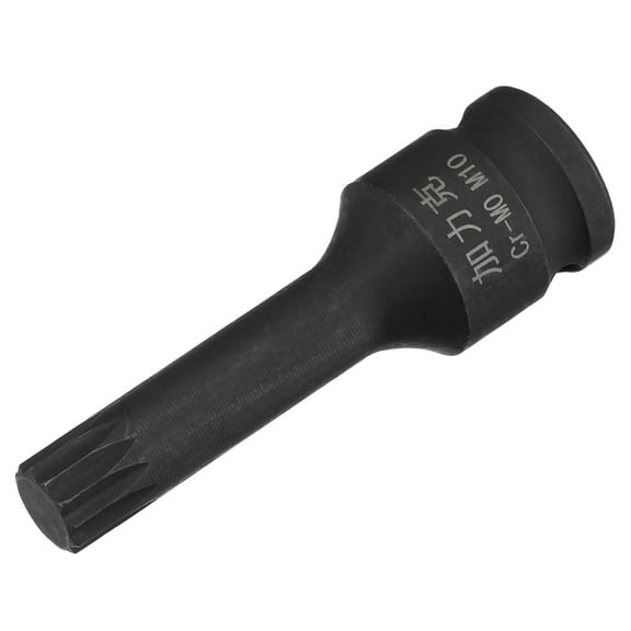 Uxcell M10 Impact Spline Bit Socket, 3/8" Square Drive 60mm Length CR-MO Metric Sizes