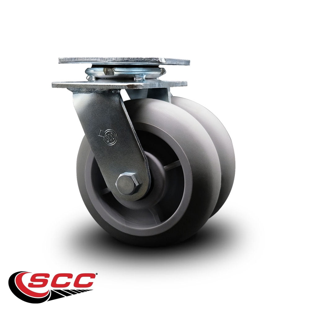 6 Inch Dual Thermoplastic Rubber Wheels Swivel Caster with Ball Bearing SCC
