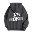 thumbnail image 4 of CONZONE Men's Hoodies Long Sleeve Pullover Hoodie for Men Letter Graphic Y2K Hooded Sweatshirts With Pocket, 4 of 7