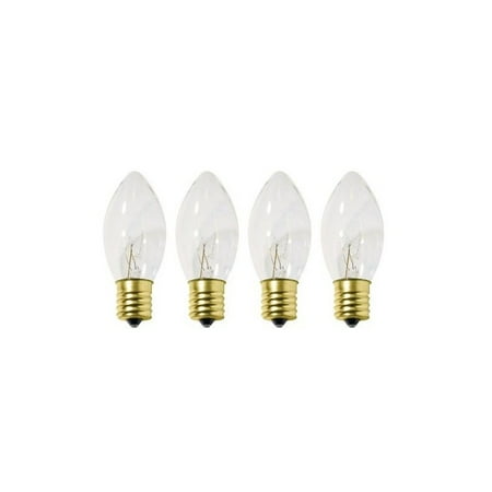 Glass Christmas Bulbs - Pack of 4 Transparent Clear C9 Christmas Replacement Bulbs