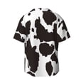thumbnail image 6 of Lsque Cow Skin 2 print Men's Cuban Collar Short Sleeve Shirt Summer Beachwear Casual Button Down Fashionable Vacation Leisure Shirt-Small, 6 of 7