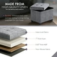 thumbnail image 7 of Ornavo Home Storage Ottoman Small Rectangle Ottoman with Legs, Foot Rest Stool Seat, Load up to 600 LB, for Living Room, Bedroom, Home Office, Dorm - 12 x 16 x 12, Gray, 7 of 7