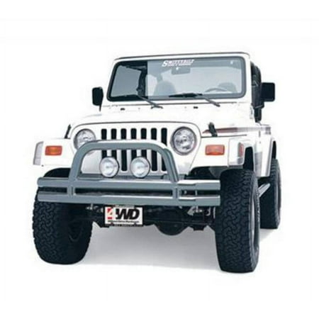 Smittybilt 1976-2006 Fits Jeep Wrangler CJ Front Bumper with Hoop in Stainless Steel JB44-FS