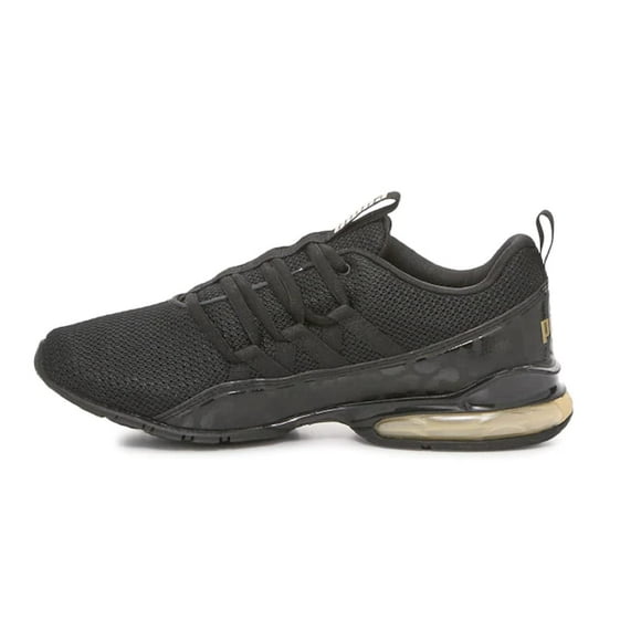PUMA Women's Riaze Prowl Running Shoe, Black/Leopard/Team Gold, 6