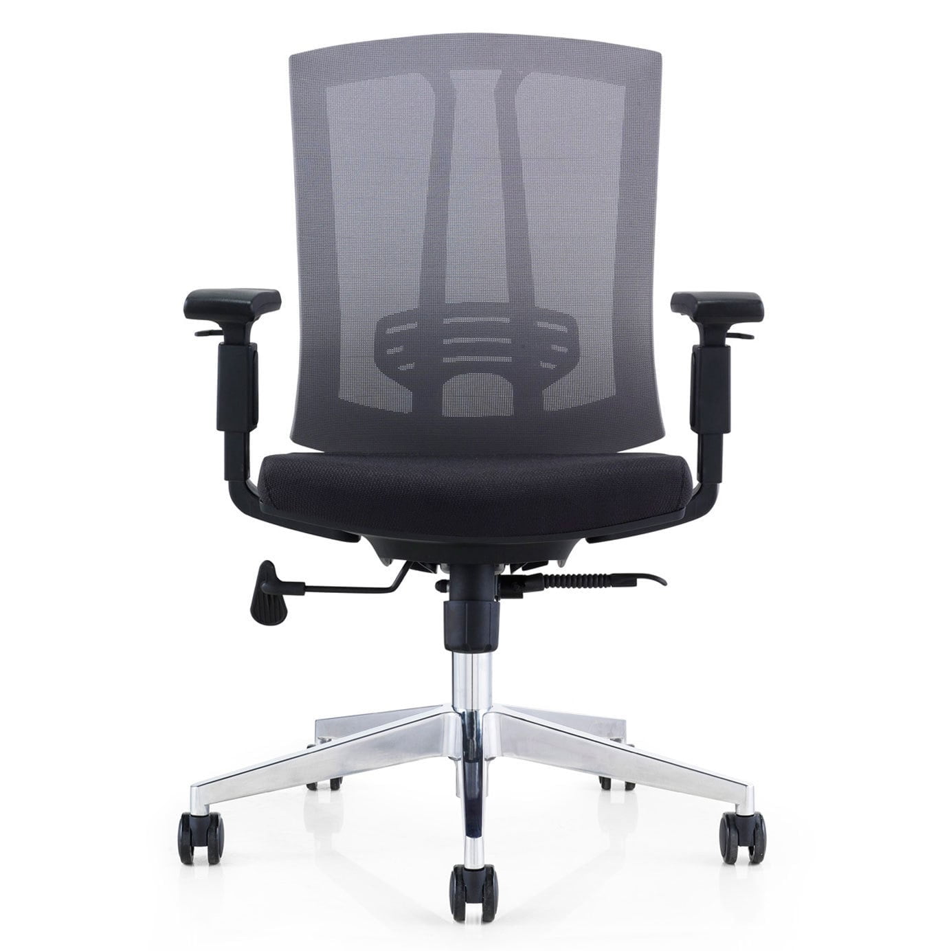QUALITY STYLISH PADDED MESH SEAT COMPUTER PC OFFICE CHAIR POLISHED BLACK NEW