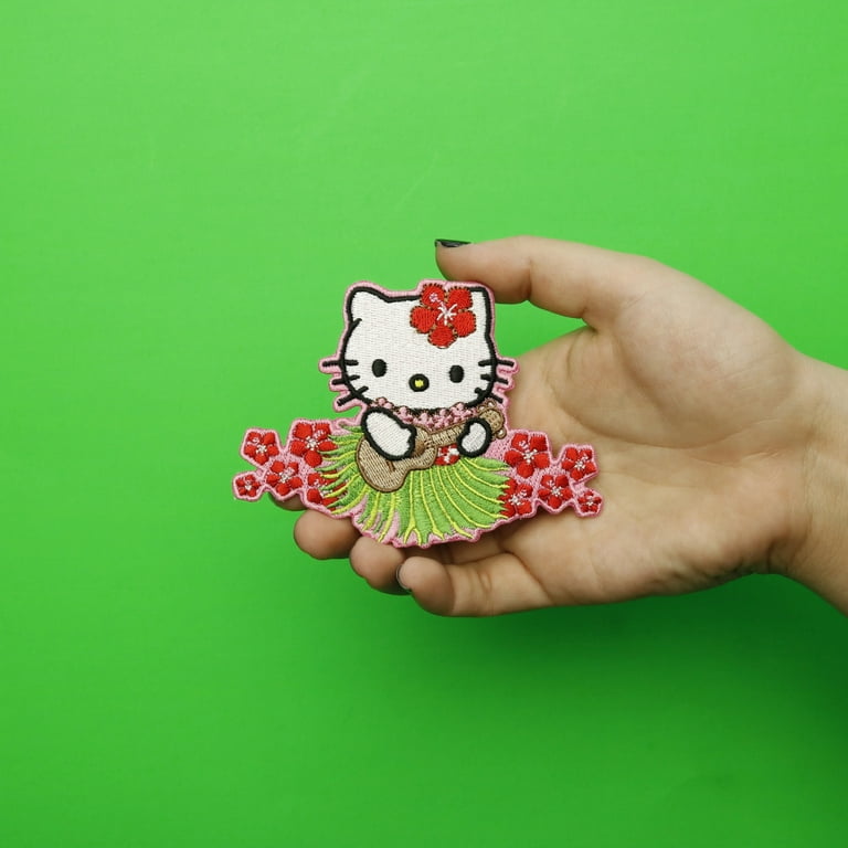 Hello Kitty Hugging Strawberry Sweet Iron On Embroidered Patch