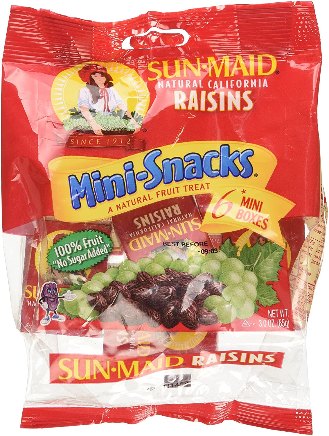 Natural California Raisins MiniSnacks A Natural Fruit Treat 12 Packs
