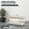thumbnail image 3 of Design Ideas MeshWorks Wood Top 2-Tier Metal Storage Shelving Unit, White, 3 of 11