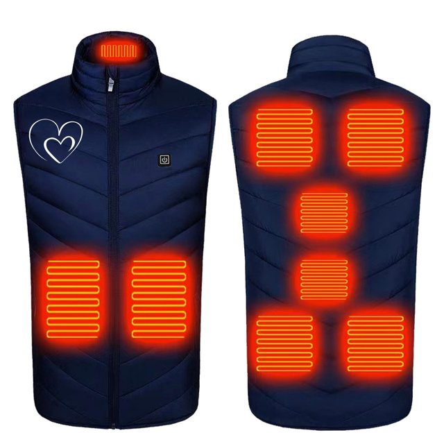 Chaleco calefactor de zona 9 de invierno Chaleco calefactor inteligente con control de temperatura de tres velocidades para hombre