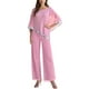 thumbnail image 1 of Conjunto de top con lentejuelas y pantalones anchos para mujer, 3 piezas, 1 of 5