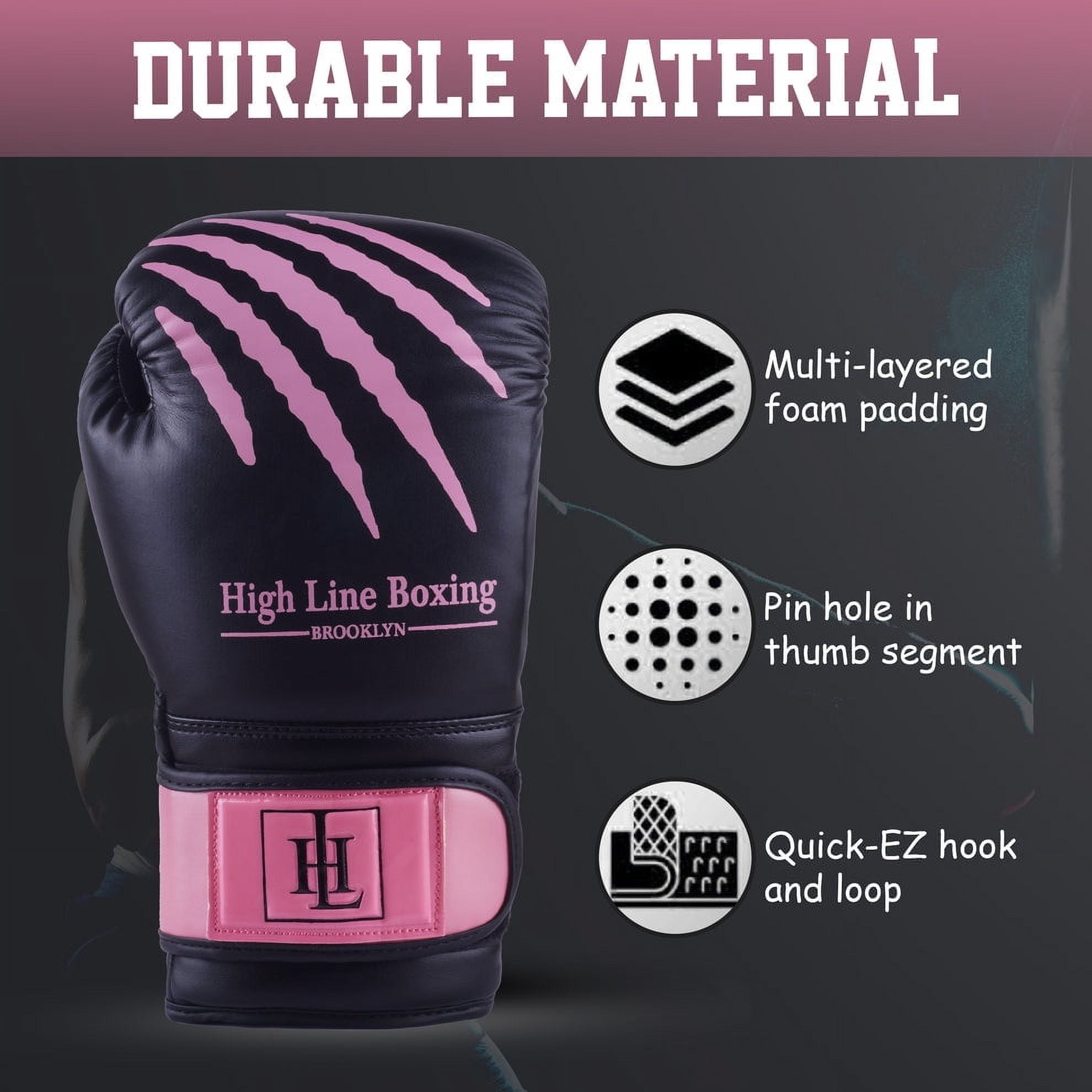 High Line Pink Essential Series Boxing Gloves for Kids Pink | Youth Boxing Gloves for Punching, Boxing, MMA, Kickboxing, Muay Thai, Sparring| Kids Punching Gloves 4 oz, 6 oz & 8 oz