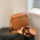 thumbnail image 2 of Bolsa cruzados de cuero con patrón de rombos 2 en 1 de hombro de PU para mujer (marrón) Likrtyny Para Estrenar, 2 of 9