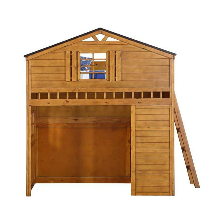 ACME Wooden Tree House Loft Bed in Rustic Oak - Walmart.com ACME Wooden Tree House Loft Bed in Rustic Oak - Walmart.com