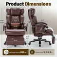 thumbnail image 2 of Qusaphy Big and Tall 800lbs Ergonomic Office Chair Heated massage chair, reclining high-back chair, Footrest & BIFMA Certified Heavy-Duty Support Brown, 2 of 9