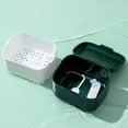 thumbnail image 4 of YAOMOBB Denture Bath Case Double Layer Orthodontic Retainer Case Hollow Out Storage Box for Orthodontics with Buckle Lid, 4 of 7