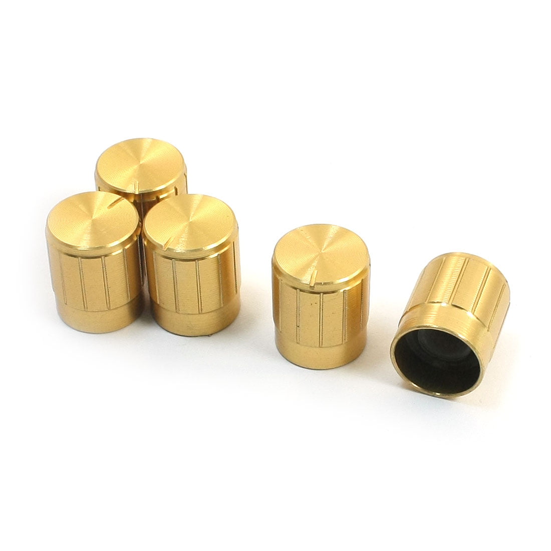 Gold Potentiometer Knob 15 x 17mm Shaft Aluminum Knurled Pot 6mm Control Caps 